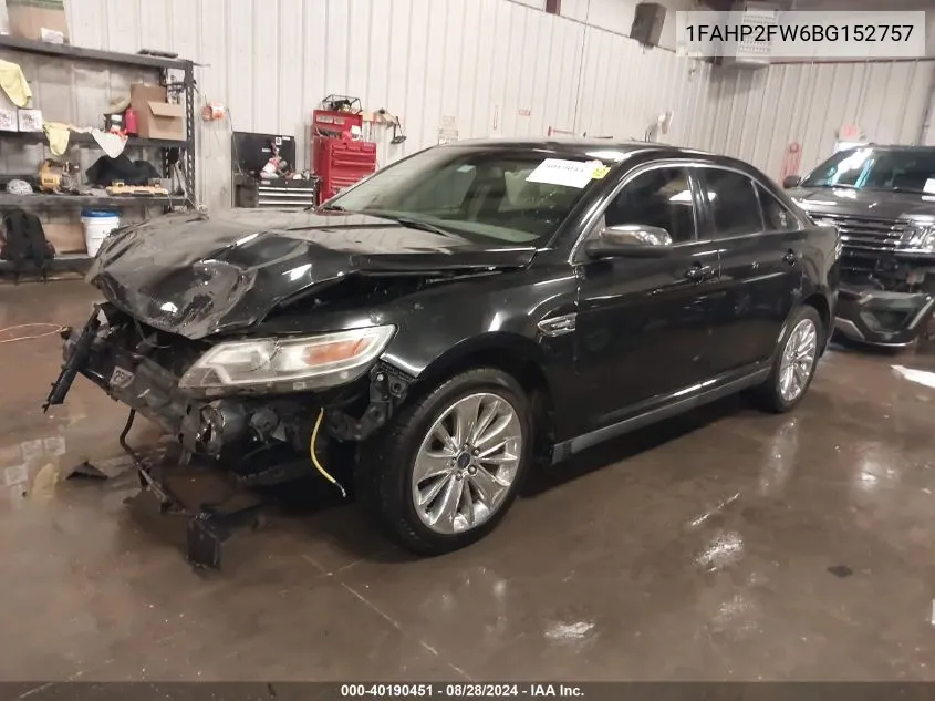 1FAHP2FW6BG152757 2011 Ford Taurus Limited