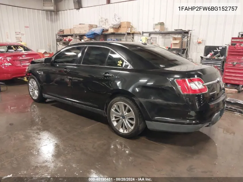 2011 Ford Taurus Limited VIN: 1FAHP2FW6BG152757 Lot: 40190451