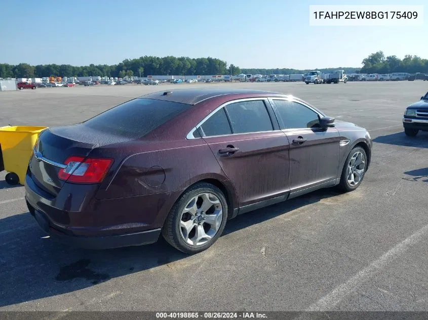 2011 Ford Taurus Sel VIN: 1FAHP2EW8BG175409 Lot: 40198865