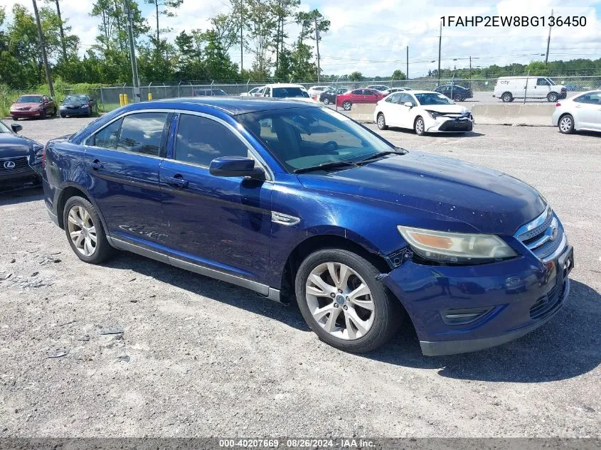 2011 Ford Taurus Sel VIN: 1FAHP2EW8BG136450 Lot: 40207669