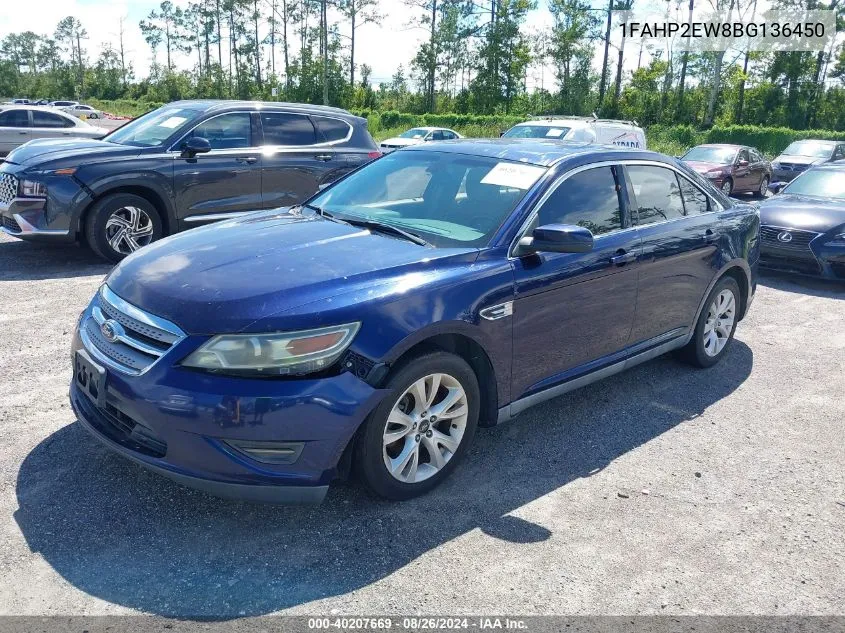 2011 Ford Taurus Sel VIN: 1FAHP2EW8BG136450 Lot: 40207669