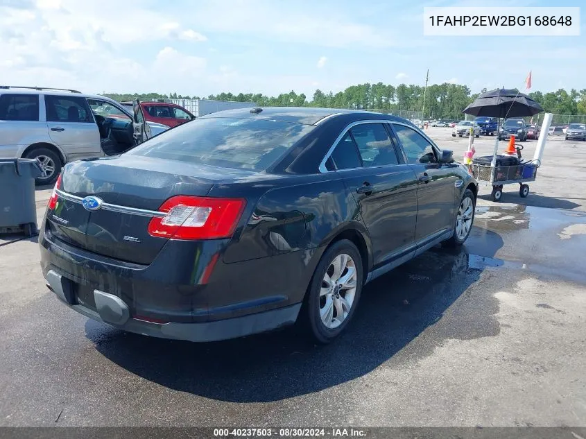 2011 Ford Taurus Sel VIN: 1FAHP2EW2BG168648 Lot: 40237503