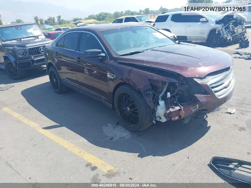 2011 Ford Taurus Se VIN: 1FAHP2DW7BG112965 Lot: 40246910