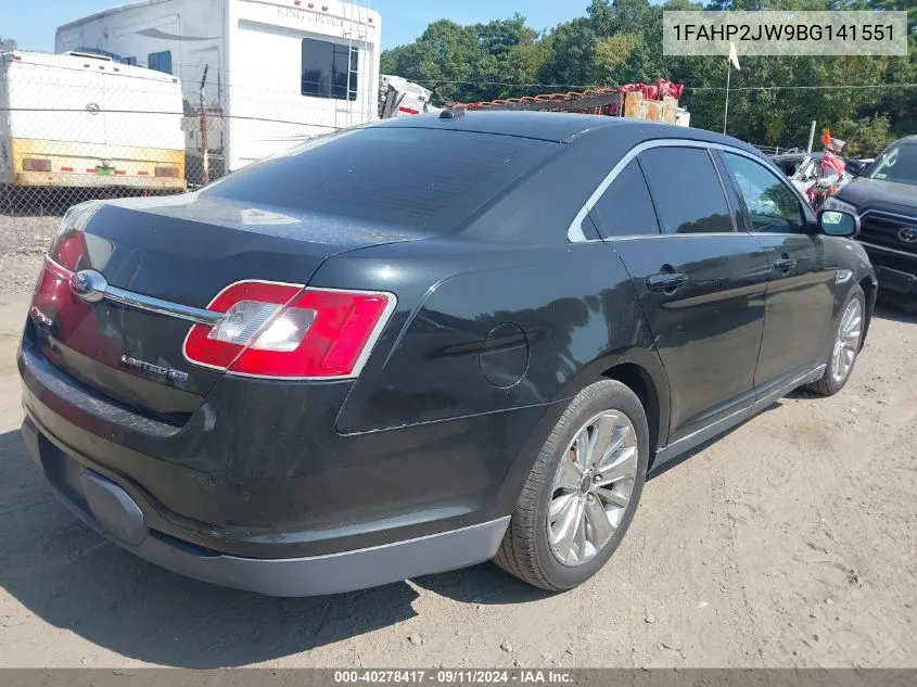 2011 Ford Taurus Limited VIN: 1FAHP2JW9BG141551 Lot: 40278417