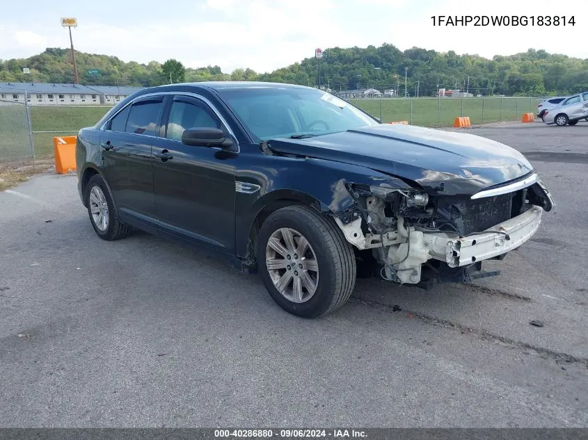 1FAHP2DW0BG183814 2011 Ford Taurus Se