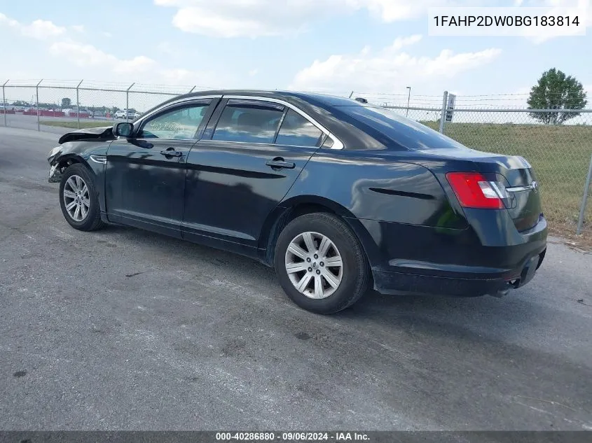 1FAHP2DW0BG183814 2011 Ford Taurus Se