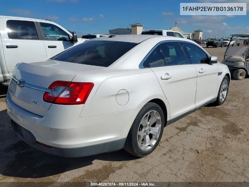 2011 Ford Taurus Sel VIN: 1FAHP2EW7BG136178 Lot: 40287074