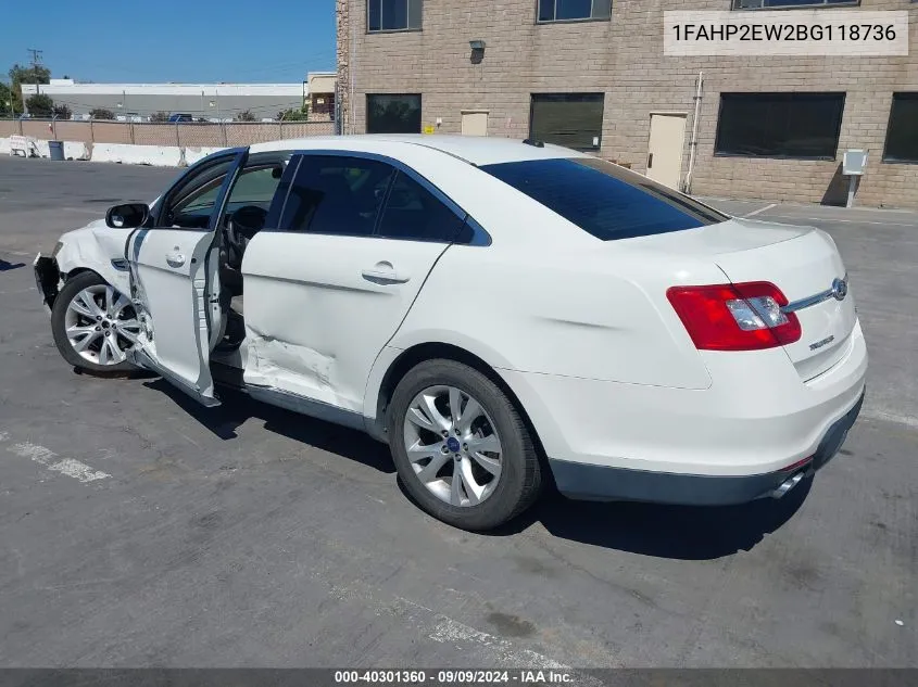 1FAHP2EW2BG118736 2011 Ford Taurus Sel