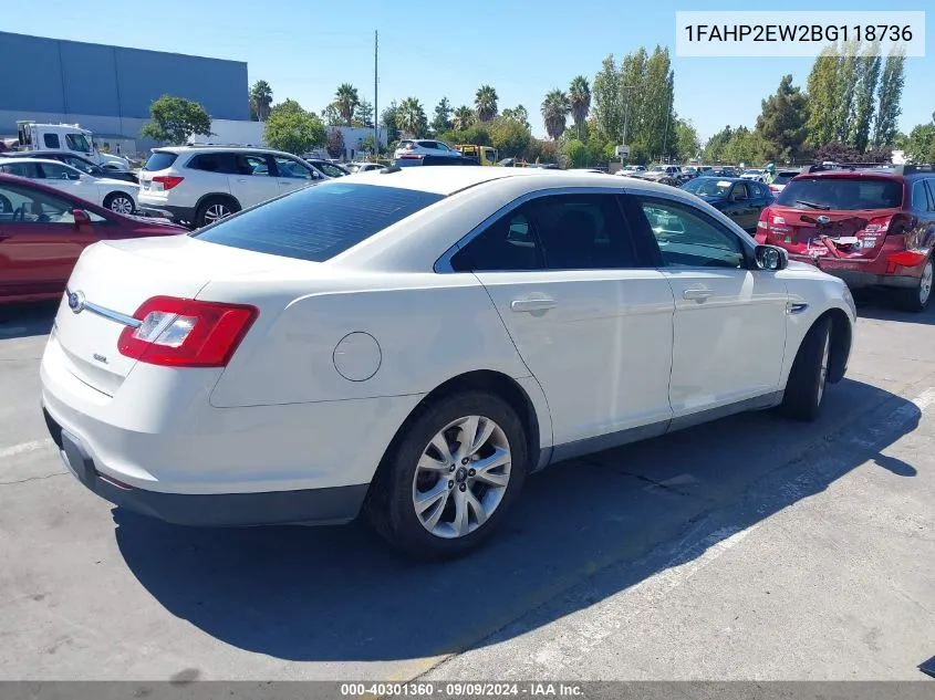 1FAHP2EW2BG118736 2011 Ford Taurus Sel