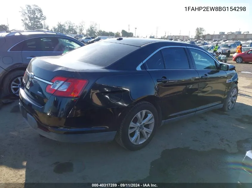 2011 Ford Taurus Sel VIN: 1FAHP2EW8BG154298 Lot: 40317289