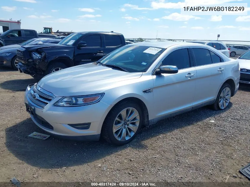 2011 Ford Taurus Limited VIN: 1FAHP2JW6BG182249 Lot: 40317424