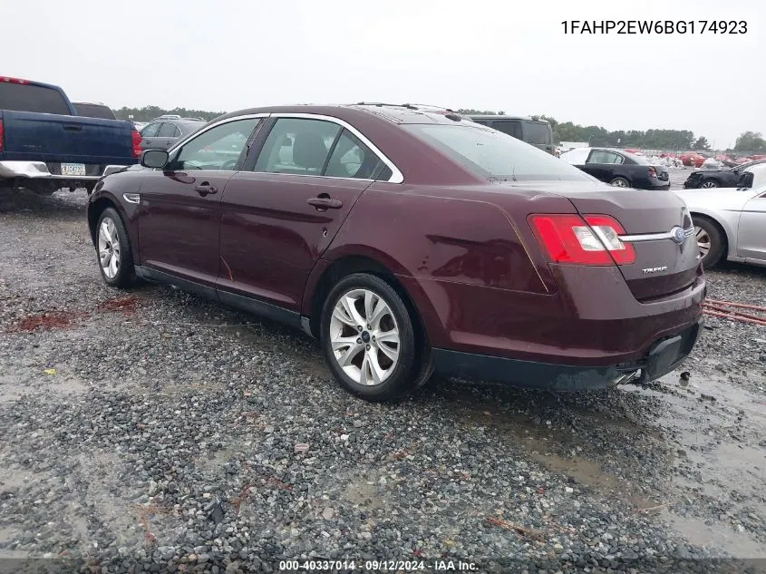 2011 Ford Taurus Sel VIN: 1FAHP2EW6BG174923 Lot: 40337014