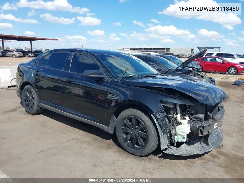 2011 Ford Taurus Se VIN: 1FAHP2DW2BG118480 Lot: 40401458