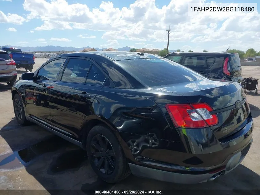 2011 Ford Taurus Se VIN: 1FAHP2DW2BG118480 Lot: 40401458