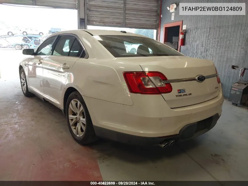 2011 Ford Taurus Sel VIN: 1FAHP2EW0BG124809 Lot: 40423619