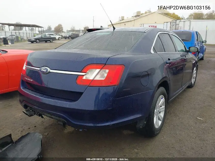 1FAHP2DW6BG103156 2011 Ford Taurus Se