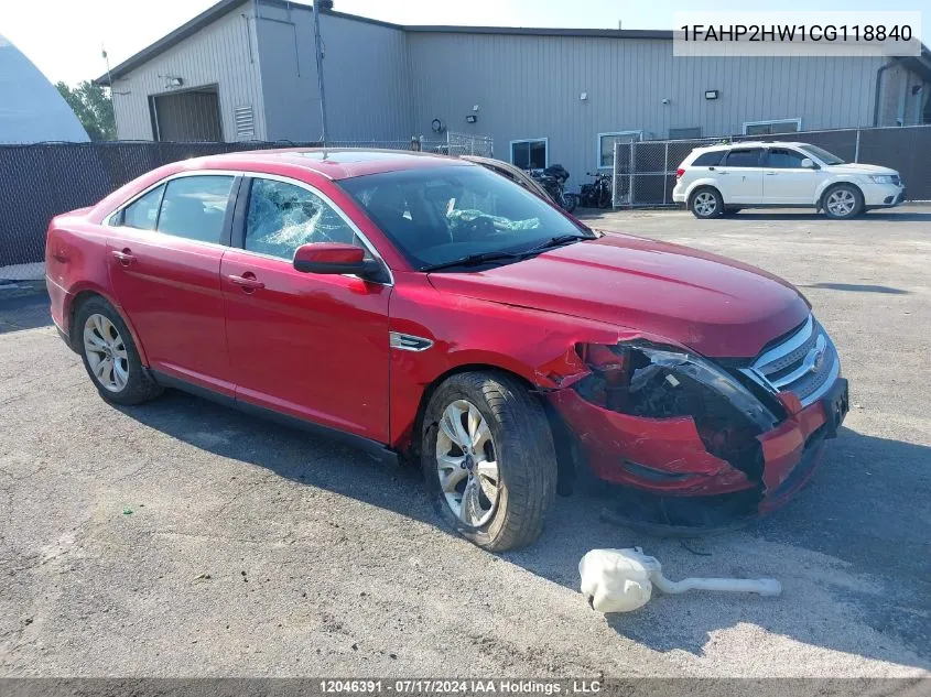 2012 Ford Taurus Sel VIN: 1FAHP2HW1CG118840 Lot: 12046391