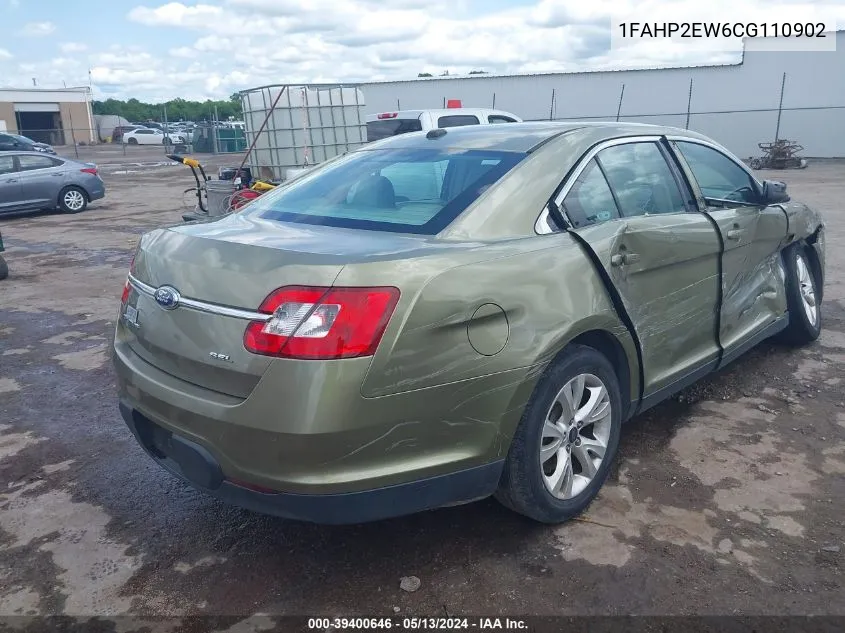 2012 Ford Taurus Sel VIN: 1FAHP2EW6CG110902 Lot: 39400646