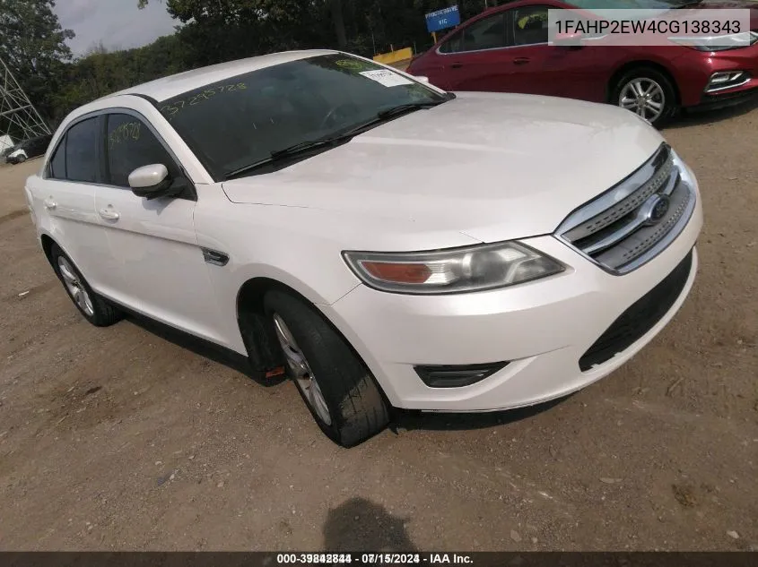 2012 Ford Taurus Sel VIN: 1FAHP2EW4CG138343 Lot: 39842844