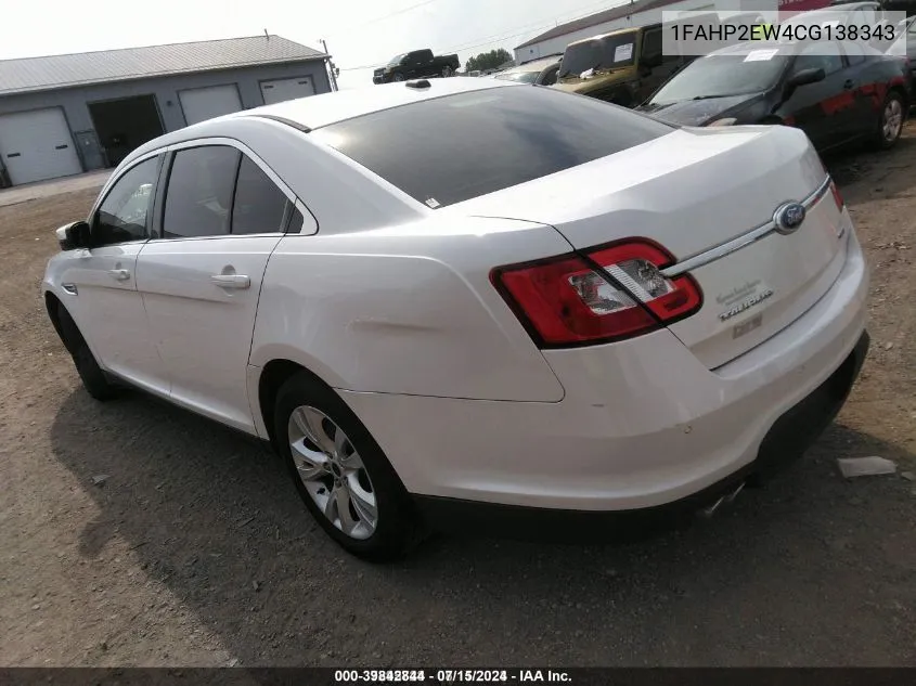 2012 Ford Taurus Sel VIN: 1FAHP2EW4CG138343 Lot: 39842844