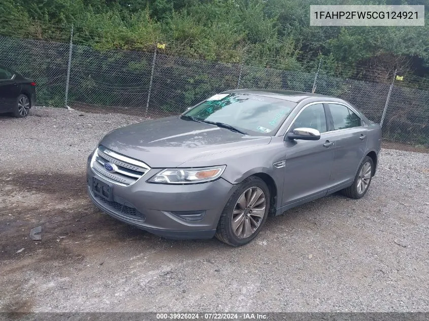 2012 Ford Taurus Limited VIN: 1FAHP2FW5CG124921 Lot: 39926024