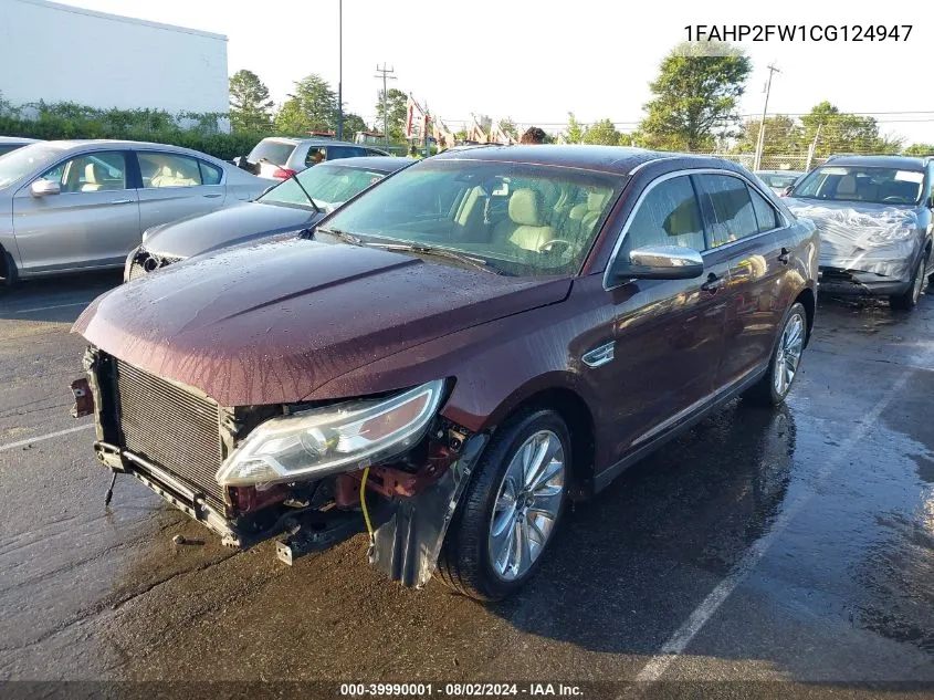 2012 Ford Taurus Limited VIN: 1FAHP2FW1CG124947 Lot: 39990001