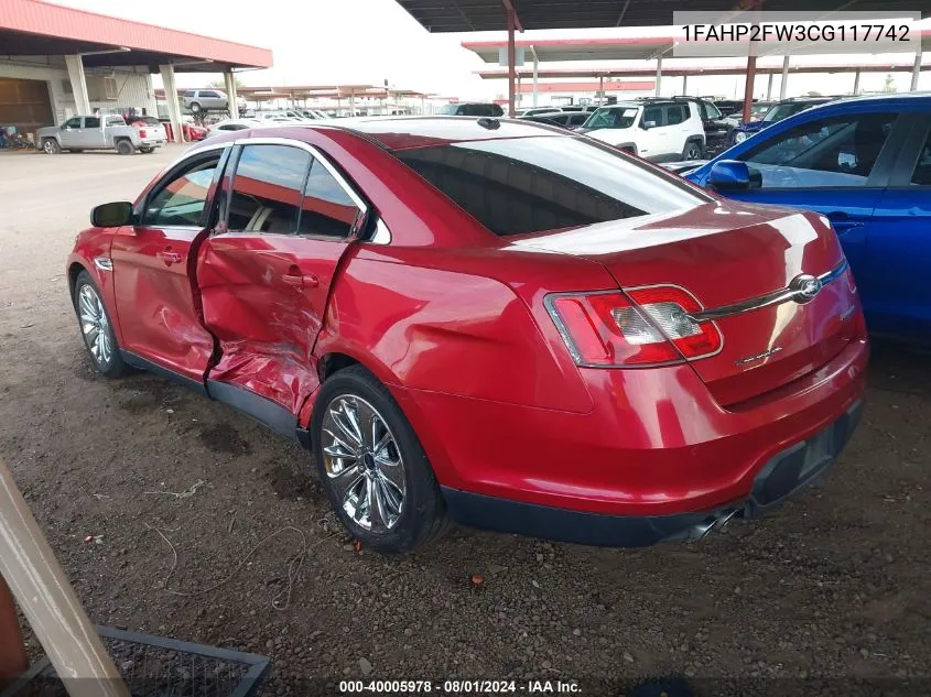 2012 Ford Taurus Limited VIN: 1FAHP2FW3CG117742 Lot: 40005978