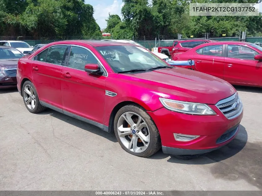 1FAHP2KT2CG137752 2012 Ford Taurus Sho