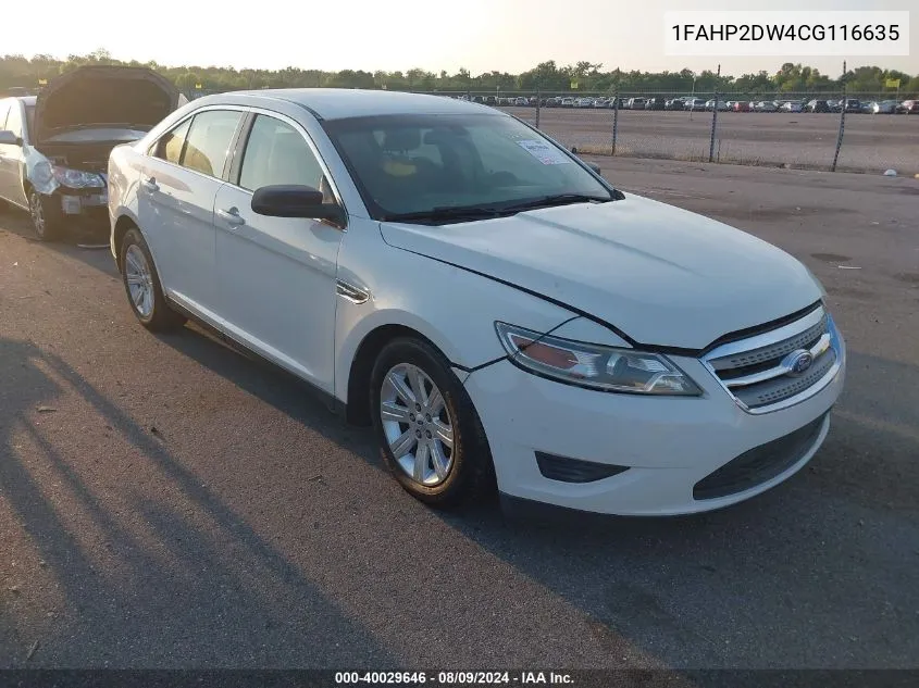 1FAHP2DW4CG116635 2012 Ford Taurus Se