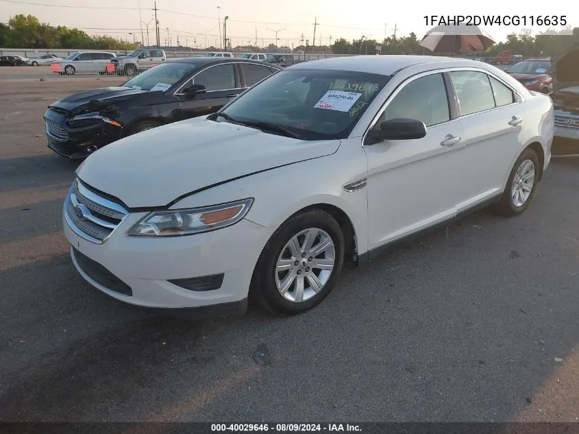 1FAHP2DW4CG116635 2012 Ford Taurus Se