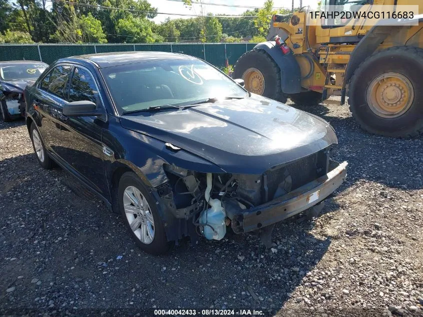 2012 Ford Taurus Se VIN: 1FAHP2DW4CG116683 Lot: 40042433