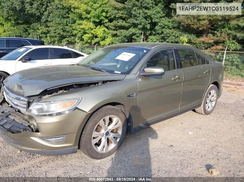 2012 Ford Taurus Sel VIN: 1FAHP2EW1CG119524 Lot: 40072943