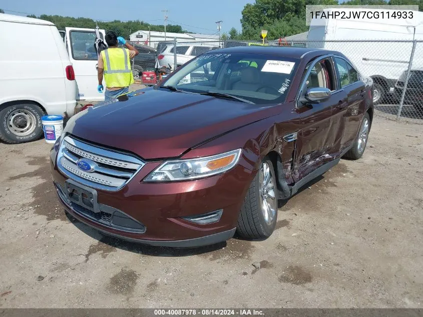 2012 Ford Taurus Limited VIN: 1FAHP2JW7CG114933 Lot: 40087978