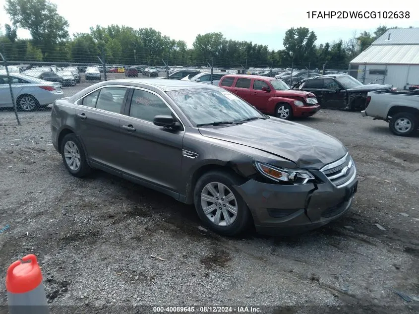 1FAHP2DW6CG102638 2012 Ford Taurus Se