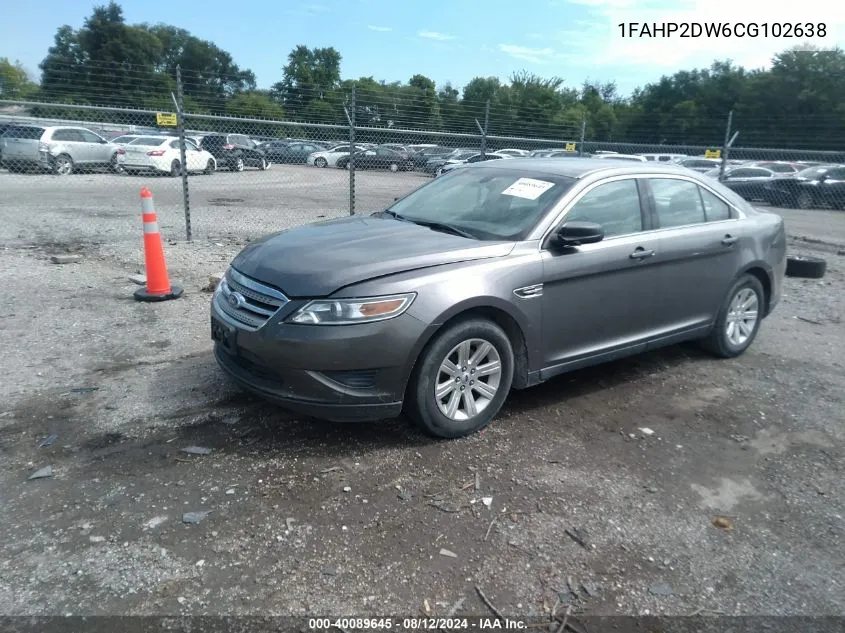 1FAHP2DW6CG102638 2012 Ford Taurus Se