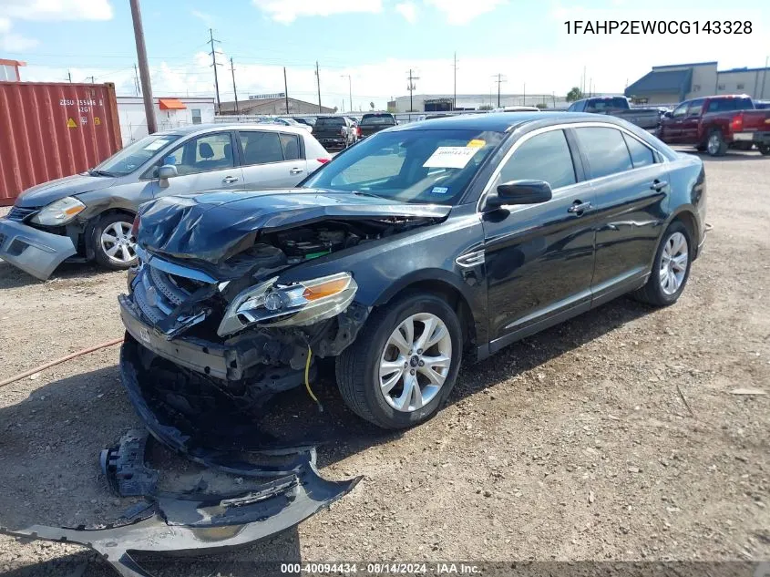 2012 Ford Taurus Sel VIN: 1FAHP2EW0CG143328 Lot: 40094434