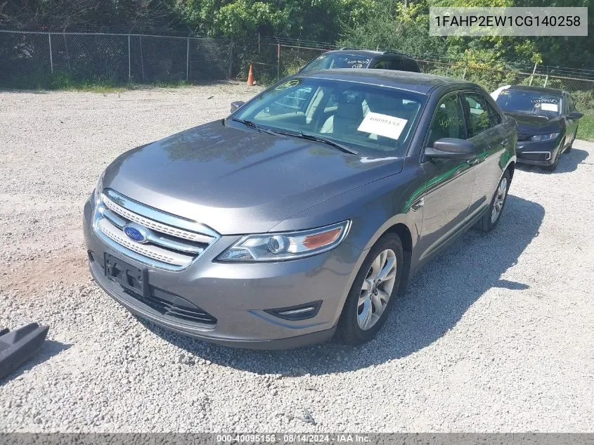 2012 Ford Taurus Sel VIN: 1FAHP2EW1CG140258 Lot: 40095155