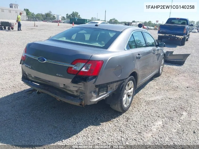 2012 Ford Taurus Sel VIN: 1FAHP2EW1CG140258 Lot: 40095155