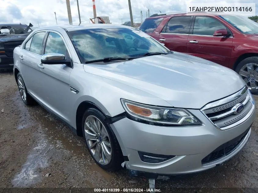 2012 Ford Taurus Limited VIN: 1FAHP2FW0CG114166 Lot: 40118399