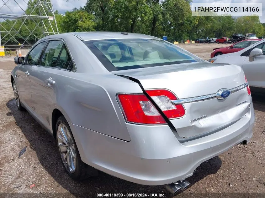 2012 Ford Taurus Limited VIN: 1FAHP2FW0CG114166 Lot: 40118399