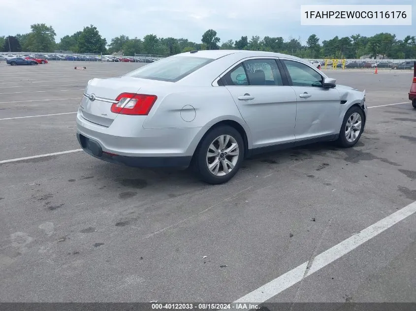 2012 Ford Taurus Sel VIN: 1FAHP2EW0CG116176 Lot: 40122033