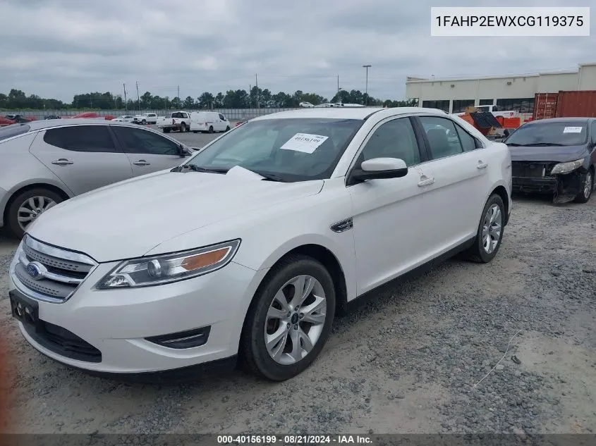 2012 Ford Taurus Sel VIN: 1FAHP2EWXCG119375 Lot: 40156199