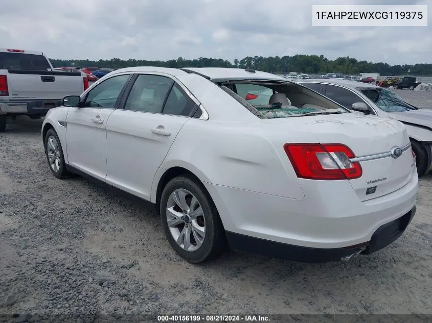 2012 Ford Taurus Sel VIN: 1FAHP2EWXCG119375 Lot: 40156199