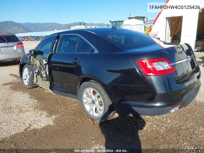 2012 Ford Taurus Sel VIN: 1FAHP2HW4CG125426 Lot: 40196269