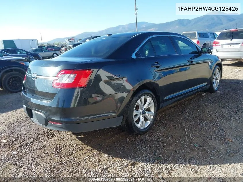 2012 Ford Taurus Sel VIN: 1FAHP2HW4CG125426 Lot: 40196269