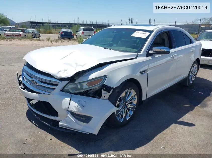 2012 Ford Taurus Limited VIN: 1FAHP2FW6CG120019 Lot: 40305891