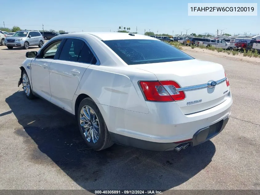 2012 Ford Taurus Limited VIN: 1FAHP2FW6CG120019 Lot: 40305891