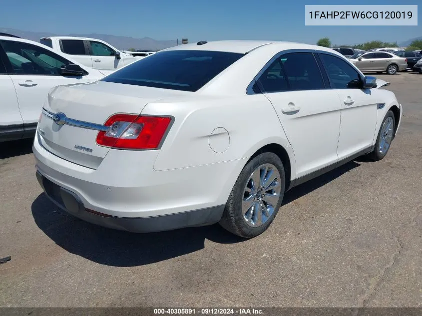 2012 Ford Taurus Limited VIN: 1FAHP2FW6CG120019 Lot: 40305891