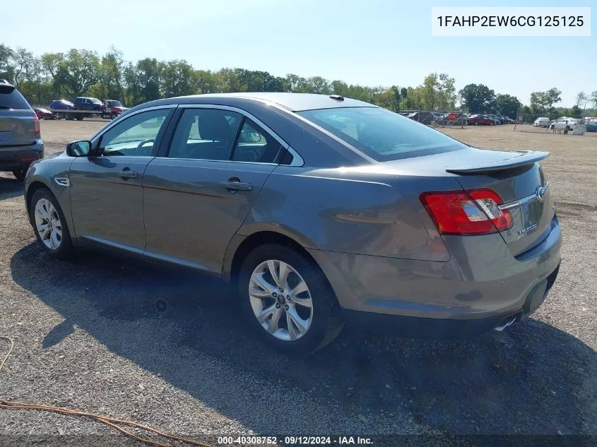 2012 Ford Taurus Sel VIN: 1FAHP2EW6CG125125 Lot: 40308752