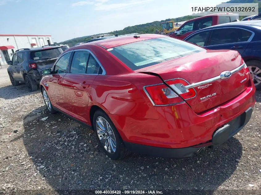 2012 Ford Taurus Limited VIN: 1FAHP2FW1CG132692 Lot: 40335420